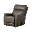 Pemberly Row Chair with Power Headrest Light Gray Fabric Padded USB Charging