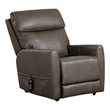 Pemberly Row Chair with Power Headrest Light Gray Fabric Padded USB Charging