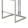 Pemberly Row 30 Inch Barstool Chair White Faux Leather Silver Stainless Steel