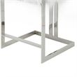 Pemberly Row 26 Inch Counter Stool Chair White Faux Fur Silver Stainless Steel
