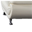 Pemberly Row 50 Inch Sofa Chair Tufted Ivory Faux Leather Chrome Metal Wood