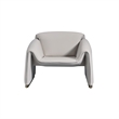 Pemberly Row 38 Inch Accent Chair Gray Real Leather Upholstery Gold Metal