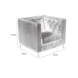 Pemberly Row 36 Inch Accent Chair in Green Tufted Velvet Gold Polished Steel