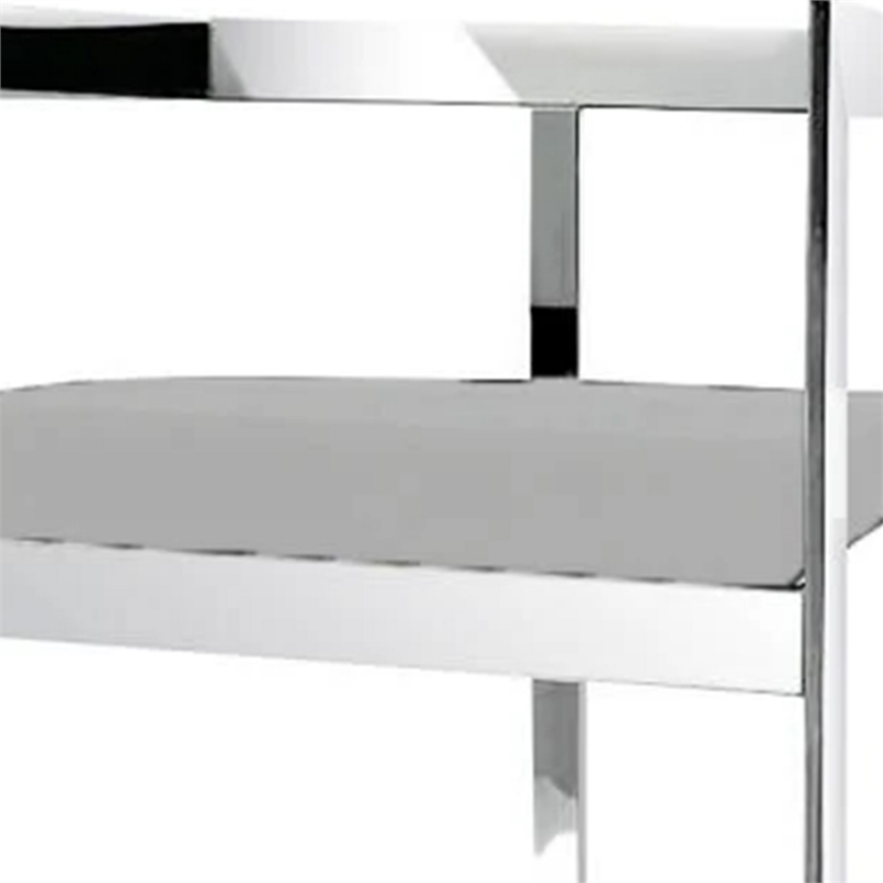 Pemberly Row 26 Inch Counter Stool Chair Low Back Gray Velvet Cantilever Chrome