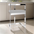 Pemberly Row 26 Inch Counter Stool Chair Low Back Gray Velvet Cantilever Chrome