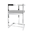 Pemberly Row 26 Inch Counter Stool Chair Low Back Gray Velvet Cantilever Chrome