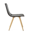 Pemberly Row Side Dining Chair Iron Legs in Dark Gray Wicker Rattan