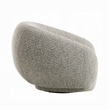 Pemberly Row Swivel Accent Chair Plush Round Cloudlike Design in Brown Boucle