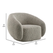 Pemberly Row Swivel Accent Chair Plush Round Cloudlike Design in Brown Boucle