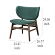 Pemberly Row Dining Side Chair in Rich Green Polyester Walnut Brown Solid Wood