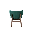 Pemberly Row Dining Side Chair in Rich Green Polyester Walnut Brown Solid Wood