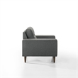 Pemberly Row Accent Chair Plush Gray Fabric with Classic Tapered Wood Legs