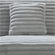 Pemberly Row Armless Accent Chair in Gray Polyester Corduroy Soft Cushioned