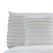 Pemberly Row Armless Accent Chair in White Polyester Corduroy Soft Cushioned