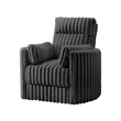 Pemberly Row Swivel Accent Chair Channel Dark Gray Polyester Corduroy 2 Pillows