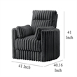 Pemberly Row Swivel Accent Chair Channel Dark Gray Polyester Corduroy 2 Pillows