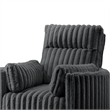 Pemberly Row Swivel Accent Chair Channel Dark Gray Polyester Corduroy 2 Pillows
