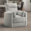 Pemberly Row Swivel Accent Chair Channel Gray Polyester Corduroy with 2 Pillows