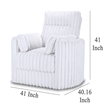 Pemberly Row Swivel Accent Chair Channel White Polyester Corduroy with 2 Pillows