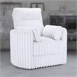 Pemberly Row Swivel Accent Chair Channel White Polyester Corduroy with 2 Pillows