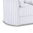 Pemberly Row Swivel Accent Chair Channel White Polyester Corduroy with 2 Pillows