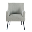 Pemberly Row Accent Chair in Light Gray Polyester with Matte Black Metal Legs