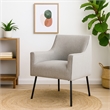 Pemberly Row Accent Chair in Light Gray Polyester with Matte Black Metal Legs