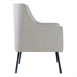 Pemberly Row Accent Chair in Light Gray Polyester with Matte Black Metal Legs