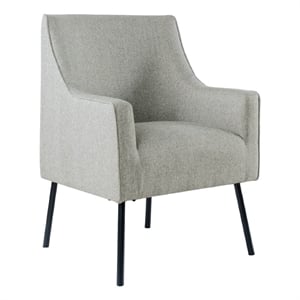 Pemberly Row Accent Chair in Light Gray Polyester with Matte Black Metal Legs
