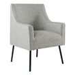 Pemberly Row Accent Chair in Light Gray Polyester with Matte Black Metal Legs