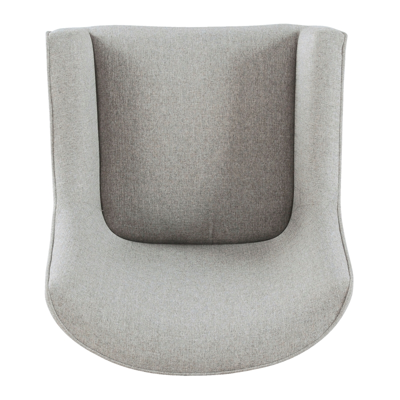 Pemberly Row Accent Chair in Light Gray Polyester with Matte Black Metal Legs