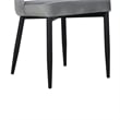 Pemberly Row Set of 2 Dining Chair Gray Fabric Cut Out Backrest Black Legs