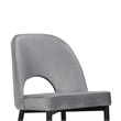 Pemberly Row Set of 2 Dining Chair Gray Fabric Cut Out Backrest Black Legs