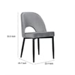 Pemberly Row Set of 2 Dining Chair Gray Fabric Cut Out Backrest Black Legs