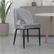 Pemberly Row Set of 2 Dining Chair Gray Fabric Cut Out Backrest Black Legs