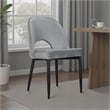 Pemberly Row Set of 2 Dining Chair Gray Fabric Cut Out Backrest Black Legs