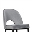 Pemberly Row Set of 2 Dining Chair Gray Fabric Cut Out Backrest Black Legs