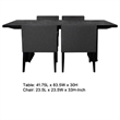 Pemberly Row 5pc Dining Table and 4 Chairs Set Black Tambour Charcoal Gray