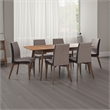 Pemberly Row 7pc Extendable Dining Set with Chairs 59-75 Inch Walnut Brown