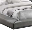 Pemberly Row Queen Bed with Built in Nightstands Low Height Gray Upholstery