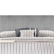 Pemberly Row King Size Bed Gray Upholstered Wide Wall Headboard Walnut Brown
