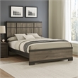 Pemberly Row Queen Panel Bed with Horizontal Trim Lines Gray Grained Wood