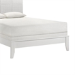Pemberly Row Twin Size Bed Grid Pattern Headboard Tapered Legs in White