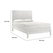 Pemberly Row Twin Size Bed Grid Pattern Headboard Tapered Legs in White