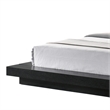 Pemberly Row King Platform Bed White Faux Leather Upholstery Black Nightstands