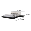 Pemberly Row King Platform Bed White Faux Leather Upholstery Black Nightstands