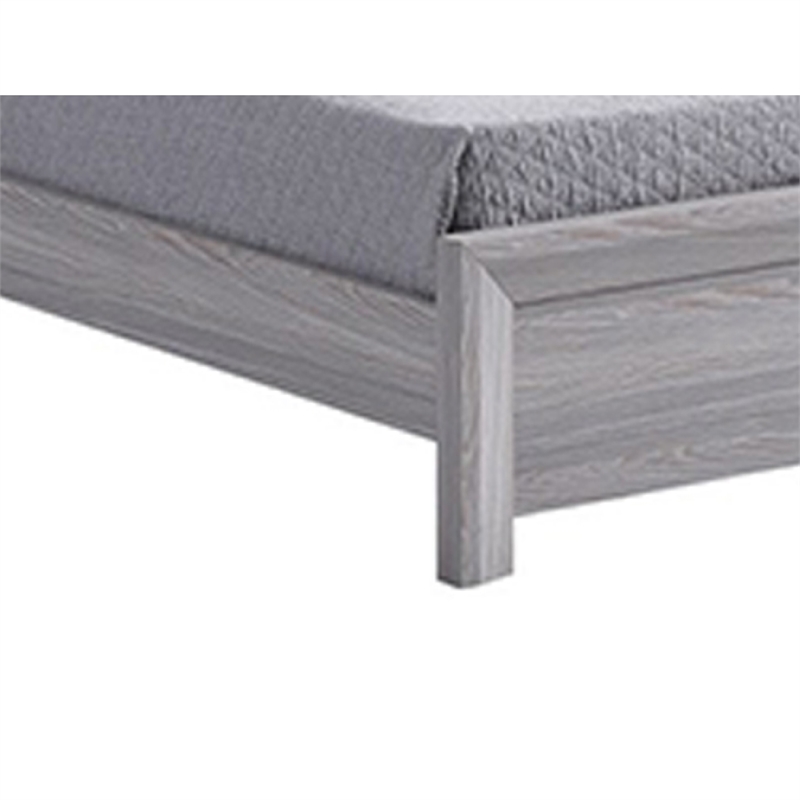 Pemberly Row Twin Bed Channel Tufted Upholstered Headboard Driftwood Gray