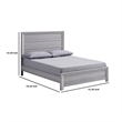 Pemberly Row Twin Bed Channel Tufted Upholstered Headboard Driftwood Gray