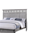 Pemberly Row King Size Bed Upholstered Footboard in Light Gray Wood Grain