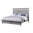 Pemberly Row King Size Bed Upholstered Footboard in Light Gray Wood Grain